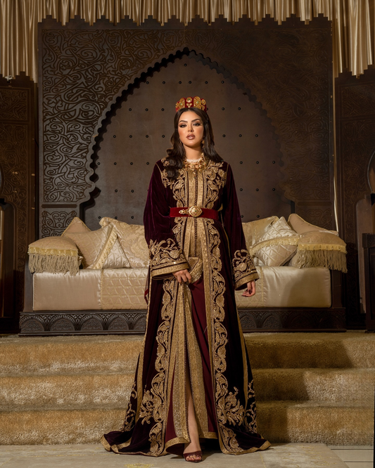 Caftan bordeaux Kaoutar